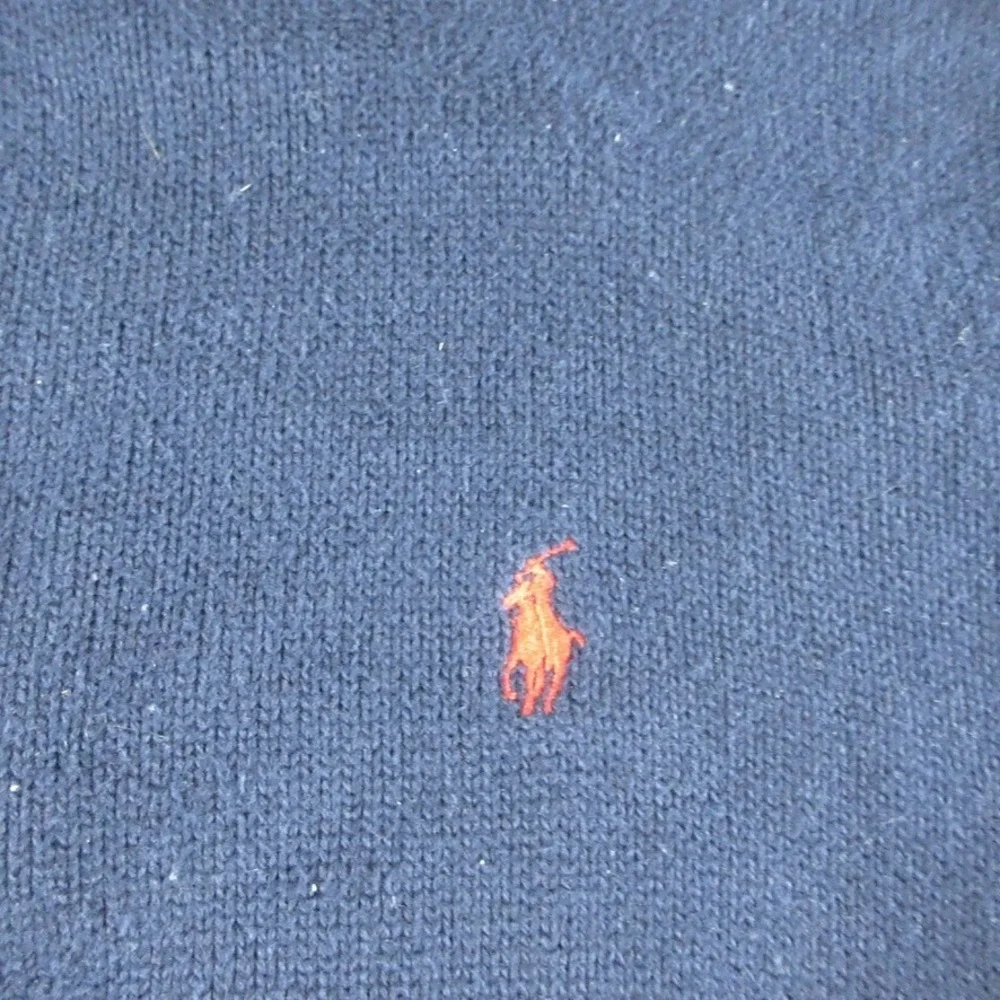 Polo Ralph Lauren Sweater Mens XL Blue 1/4 Zip Mock Neck Pullover Cotton Preppy